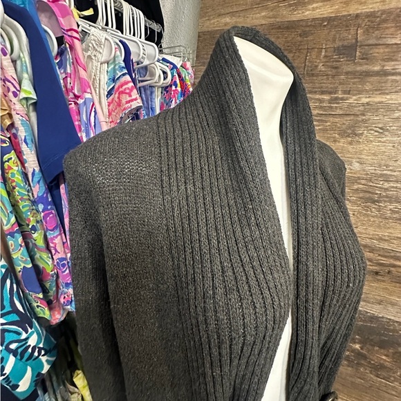 AB Studio Gray Elegant Cardigan Sweater - Picture 3 of 8